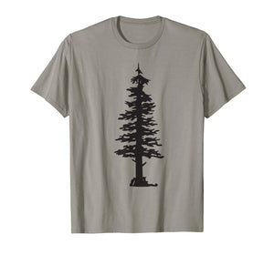 Evergreen Tree and Hiker Silhouette T-Shirt