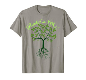 Rooted In Christ Tshirt Christian Cross Faith Jesus Shirt