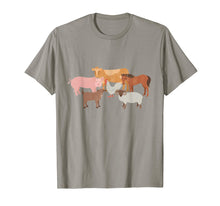 Load image into Gallery viewer, Cute Farm Animals Cow Pig Chicken Horse Sheep and Goat Tee
