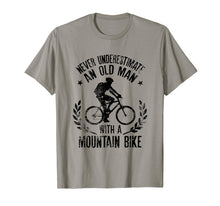 Load image into Gallery viewer, Mens Never Underestimate An Old Man With A Mountain Bike T-Shirt
