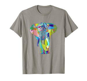 African Colorful Elephant T-Shirt Animal Print For Women