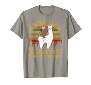 Sloth Hiking Team We Will Get There Funny Vintage Tshirt