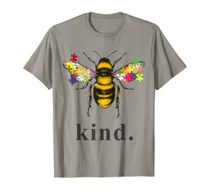 Autism Awareness Bee Kind Puzzle Pieces T Shirt