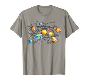 Solar System Chart Educational, Science T-Shirt Darks