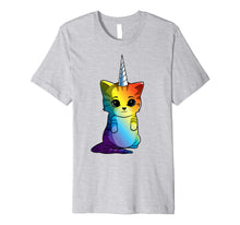 Load image into Gallery viewer, Caticorn Rainbow T Shirt Cat Unicorn Kittycorn Girls Women
