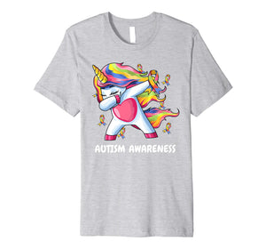 Autism Unicorn Dabbing Shirt | Autism Awareness Ribbon Tee