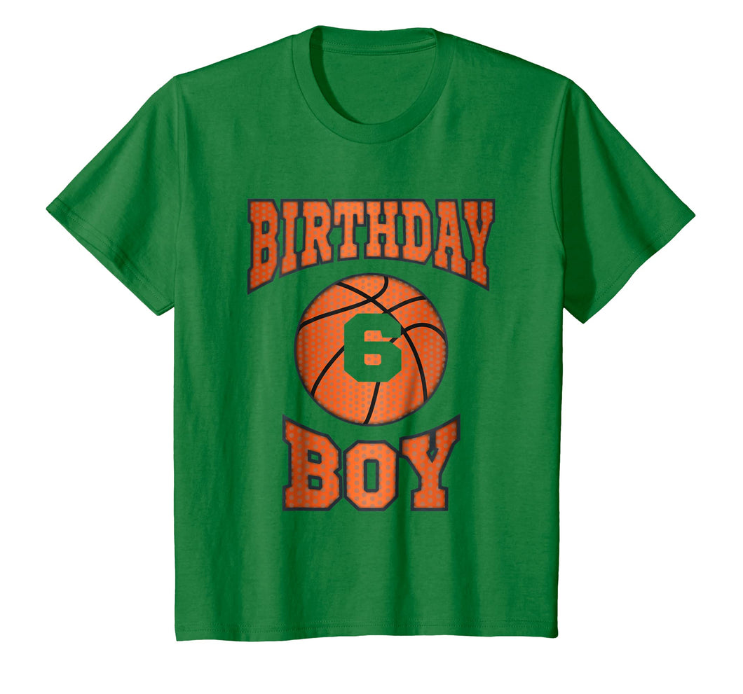 Kids 6 Years Old Boy 6th Birthday T-shirt Basketball Theme Gifts