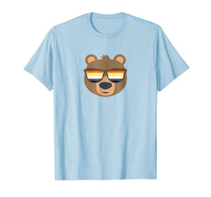 Mens Gay Bear Wearing Bear Pride LGBTQ Flag Sunglasses T-Shirt