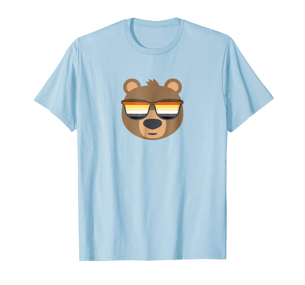 Mens Gay Bear Wearing Bear Pride LGBTQ Flag Sunglasses T-Shirt