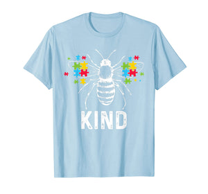 Autism Awareness Bee Kind Puzzle Pieces T Shirt Autist Tee