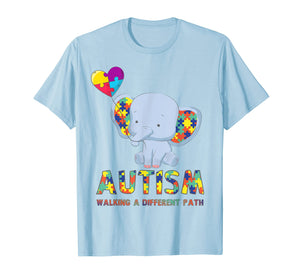 Autism Elephant Walking A Different Path T Shirt For Kids