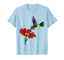 Load image into Gallery viewer, Smilenowtees Funny Hummingbird and Red Daisy Flower T-shirt
