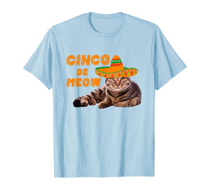 Mens Cinco De Meow T-Shirt Funny Cat Cinco De Mayo