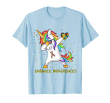 Load image into Gallery viewer, Embrace Differences Dabbing Unicorn Shirt Autism Awareness

