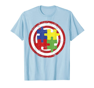 Autism Awareness Shirts Captain Autism Puzzle Piece T Shirt