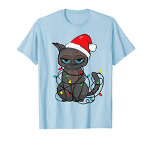 Load image into Gallery viewer, Christmas Cat Shirt | Funny Santa Hat &amp; Xmas Lights Cat Gift T-Shirt
