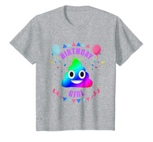 Birthday Girl Shirt - Rainbow Poop Emoji Party Design