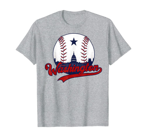 Washington DC Baseball Hometown Skyline National Vintage T-Shirt
