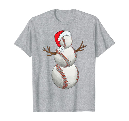 Christmas Baseball Snowman Ball Xmas Gift For Men Women Kids T-Shirt