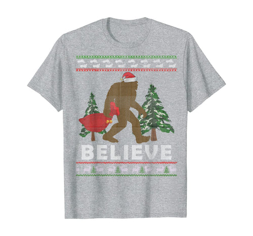 Christmas Sasquatch Santa Bigfoot Believe Yeti Xmas Gift Tee T-Shirt