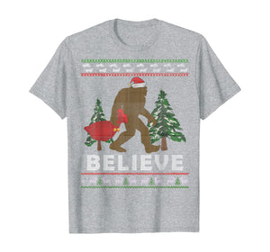 Christmas Sasquatch Santa Bigfoot Believe Yeti Xmas Gift Tee T-Shirt