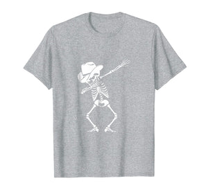Dabbing Skeleton T-shirt Cowboy Hat Skull Shirt Dance Move