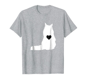 Maine Coon Shirt Big Cat Love Heart Pet Kitten Norwegian