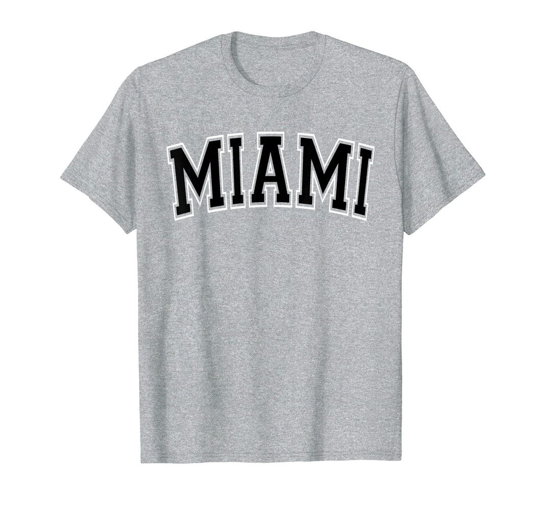 Miami T Shirt - Varsity Style Black Text