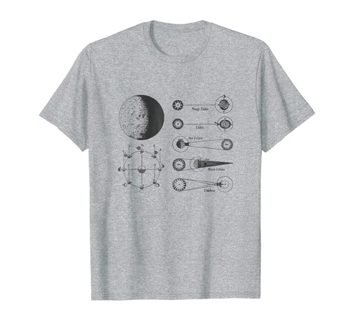 Vintage Moon Phase T-Shirt Astrology Lunar Cycle Diagram Tee