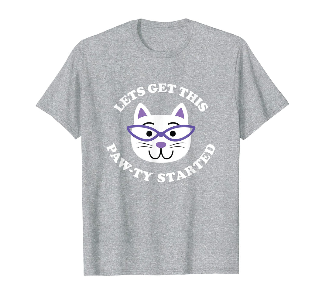 Lets Get This Paw-ty Started Cat Birthday T Shirt