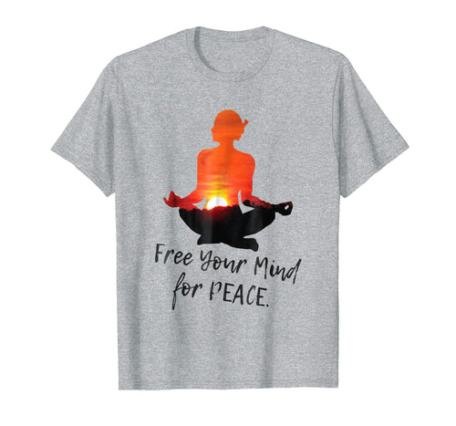Vintage Style Yoga Pose T-shirt Free Your Mind for Peace