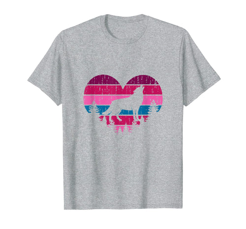 Wolf Girl Valentines Day Vintage T-Shirt Cute Loves Wolves