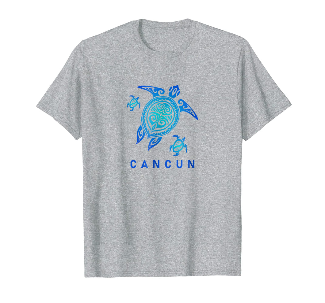 Cancun Mexico T-Shirt Sea Blue Tribal Turtle