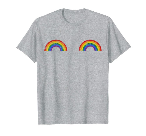 Vintage Rainbow Boobs LGBT tee transgender Pride Month 2019  T-Shirt
