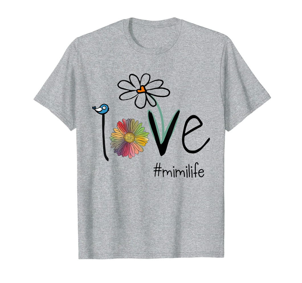 Love Mimi Life - Art Flower Bird Tshirt For Mother's day