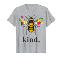 Load image into Gallery viewer, Autism Awareness Bee Kind Puzzle Pieces T Shirt
