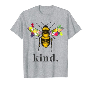 Autism Awareness Bee Kind Puzzle Pieces T Shirt