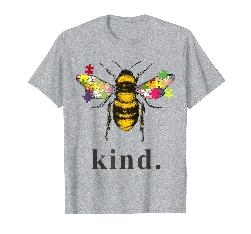 Autism Awareness Bee Kind Puzzle Pieces T Shirt