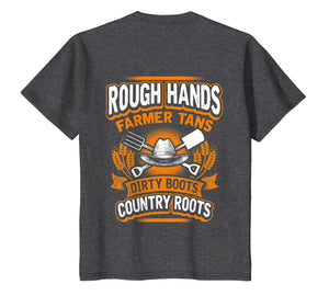 ROUGH HANDS FARMER TANS Funny Farmers Farming T-Shirt Back